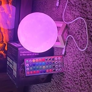 Moon Lamp 16 Colors LED Night Light 3D Printing Moon W/ Stand Remote Moon Lamp 1
